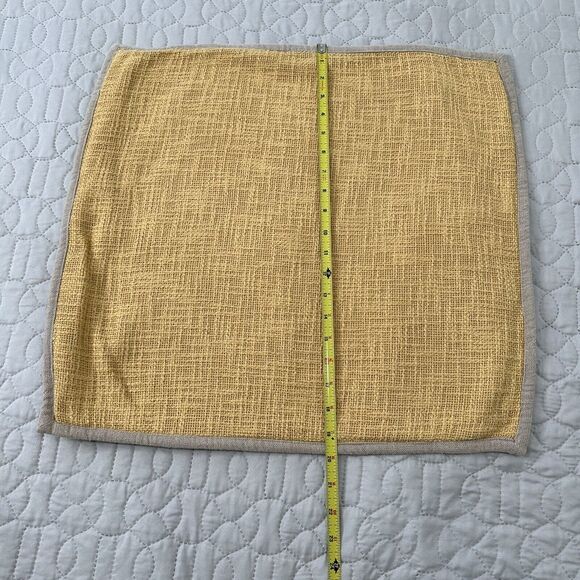 Pottery Barn Pillow Sham Cover Cotton Woven Euro Yellow Gold 20” Square Coastal - Picture 5 of 10